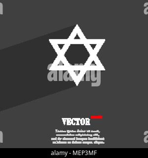 pentagram symbol Flat modern web design with long shadow and space for your text. Vector illustration Stock Vector