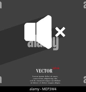 No Volume symbol Flat modern web design with long shadow and space for your text. Vector illustration Stock Vector