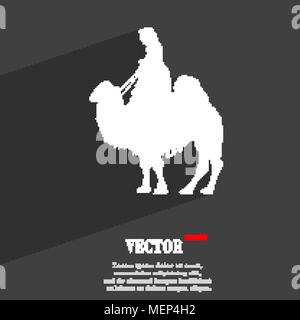 Camel symbol Flat modern web design with long shadow and space for your text. Vector illustration Stock Vector