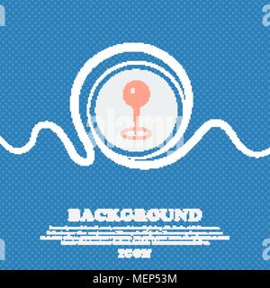 Map pointer icon sign. Blue and white abstract background flecked with space for text and your design. Vector illustration Stock Vector