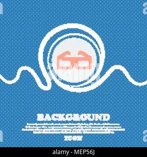 3d glasses icon sign. Blue and white abstract background flecked with space for text and your design. Vector illustration Stock Vector