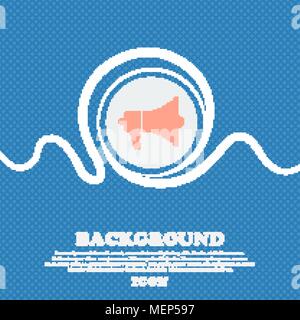 Gramophone web icon sign. Blue and white abstract background flecked with space for text and your design. Vector illustration Stock Vector