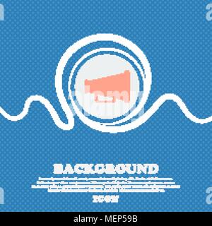 Gramophone web icon sign. Blue and white abstract background flecked with space for text and your design. Vector illustration Stock Vector