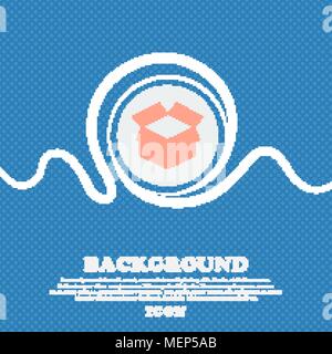 Open box icon sign. Blue and white abstract background flecked with space for text and your design. Vector illustration Stock Vector