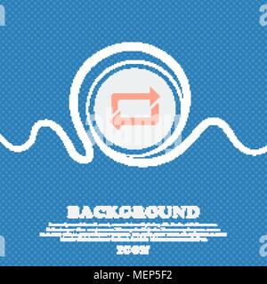 repeat icon sign. Blue and white abstract background flecked with space for text and your design. Vector illustration Stock Vector