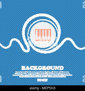 piano key icon sign. Blue and white abstract background flecked with space for text and your design. Vector illustration Stock Vector