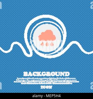 cloud rain icon sign. Blue and white abstract background flecked with space for text and your design. Vector illustration Stock Vector