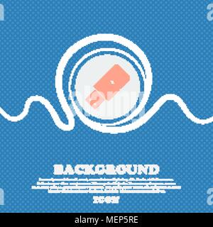 USB flash sign. Blue and white abstract background flecked with space for text and your design. Vector illustration Stock Vector