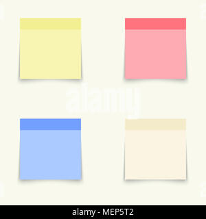 Paper stickers, templates for notes in square shape Stock Photo