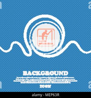 fishing sign. Blue and white abstract background flecked with space for text and your design. Vector illustration Stock Vector