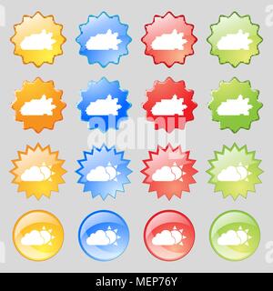 weather icon sign. Big set of 16 colorful modern buttons for your design. Vector illustration Stock Vector