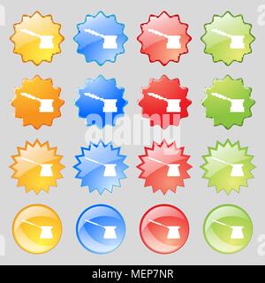 Coffee turk icon sign. Big set of 16 colorful modern buttons for your design. Vector illustration Stock Vector