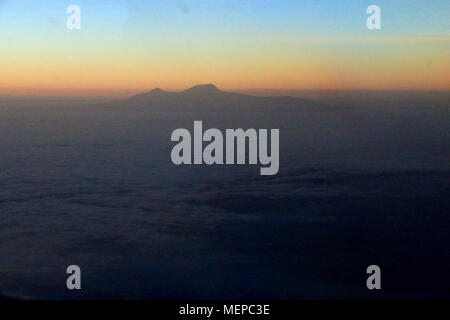 Aerial View of the Mount Kilimanjaro in Tanzania Stock Photo