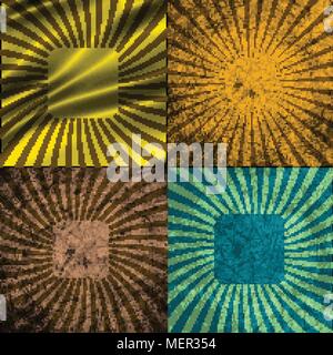 Set Vintage Colored Rays background. EPS10. Vector illustration Stock Vector