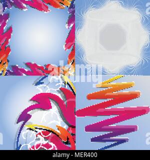 Set of Abstract Rainbow concept background. Vector illustration Stock Vector