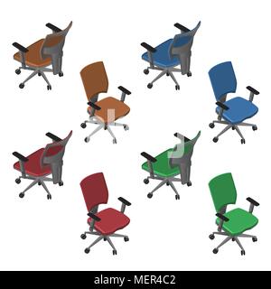 Isometric Office chairs Stock Vector