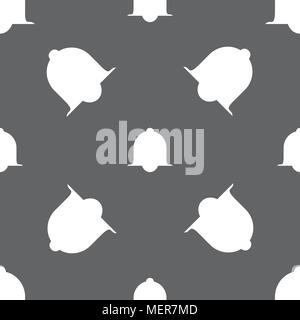 Alarm bell sign icon. Wake up alarm symbol. Speech bubbles information icons.. Seamless pattern on a gray background. Vector illustration Stock Vector
