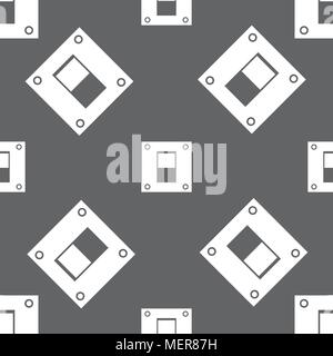 Power switch icon sign. Seamless pattern on a gray background. Vector illustration Stock Vector