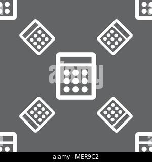 Calculator sign icon. Bookkeeping symbol. Seamless pattern on a gray background. Vector illustration Stock Vector