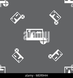 Plus, add File JPG sign icon. Download image file symbol. Seamless pattern on a gray background. Vector illustration Stock Vector