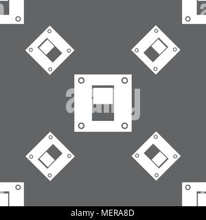 Power switch icon sign. Seamless pattern on a gray background. Vector illustration Stock Vector