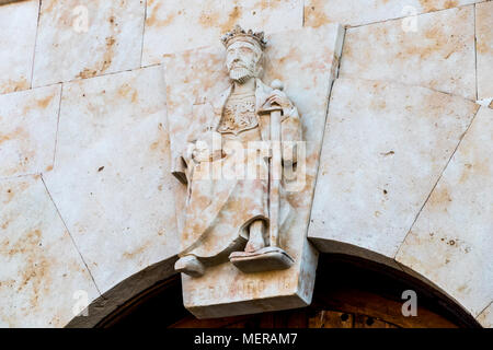 Peleas de Arriba, Spain. Statue of King Ferdinand III of Castile, the Saint, near his birthplace in the former Monastery of Valparaiso Stock Photo