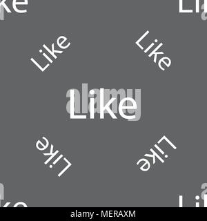 Like sign icon. Seamless pattern on a gray background. Vector illustration Stock Vector
