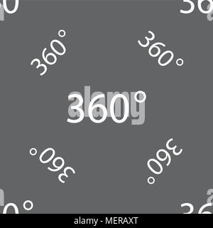 Angle 360 degrees sign icon. Geometry math symbol. Full rotation. Seamless pattern on a gray background. Vector illustration Stock Vector