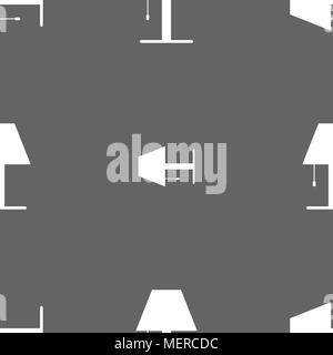 Lamp icon sign. Seamless pattern on a gray background. Vector illustration Stock Vector