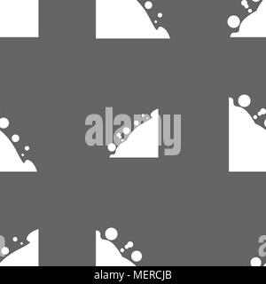 Rockfall icon. Seamless pattern on a gray background. Vector illustration Stock Vector