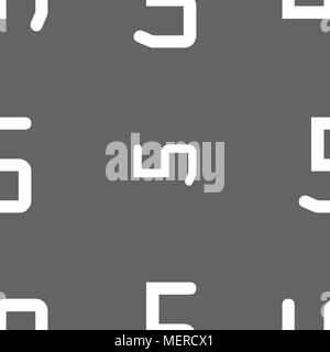 number five icon sign. Seamless pattern on a gray background. Vector ...