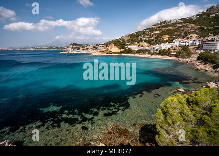 Between Altea and Calpe the Mascarat beach area with its turquoise water beaches,Altea,Costa Blanca,Alicante province,Spain Stock Photo