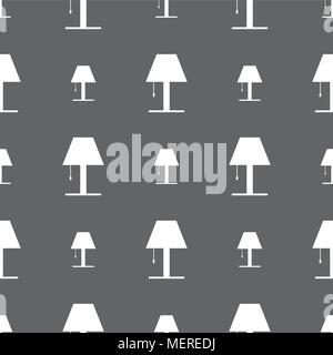 Lamp icon sign. Seamless pattern on a gray background. Vector illustration Stock Vector