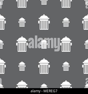 fire hydrant icon sign. Seamless pattern on a gray background. Vector illustration Stock Vector