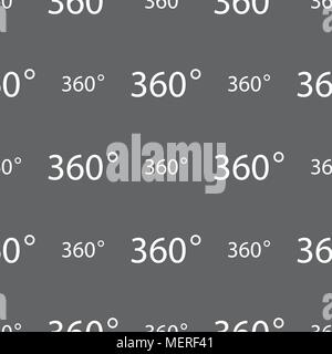 Angle 360 degrees sign icon. Geometry math symbol. Full rotation. Seamless pattern on a gray background. Vector illustration Stock Vector