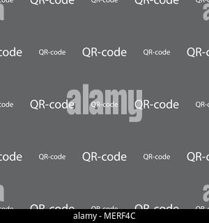 Qr code sign icon. Scan code symbol. Seamless pattern on a gray background. Vector illustration Stock Vector