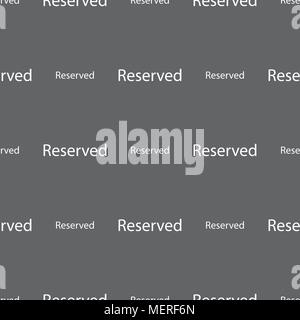 Reserved sign icon. Seamless pattern on a gray background. Vector illustration Stock Vector