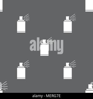 Graffiti spray can sign icon. Aerosol paint symbol. Seamless pattern on a gray background. Vector illustration Stock Vector