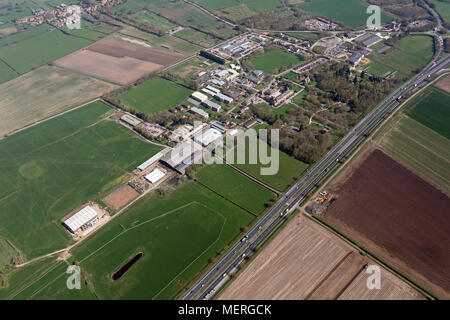 aerial view of Askham Bryan College, an agricultural college near York ...