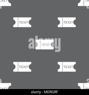 ticket icon sign. Seamless pattern on a gray background. Vector illustration Stock Vector
