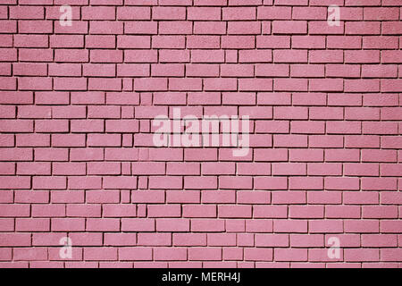Brick wall, red painted brick wall close-up Stock Photo