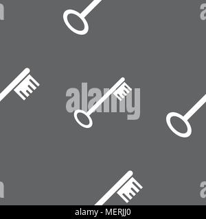Key icon sign. Seamless pattern on a gray background. Vector illustration Stock Vector