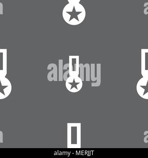 Award, Medal of Honor icon sign. Seamless pattern on a gray background. Vector illustration Stock Vector