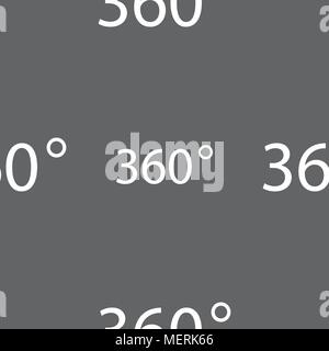 Angle 360 degrees sign icon. Geometry math symbol. Full rotation. Seamless pattern on a gray background. Vector illustration Stock Vector