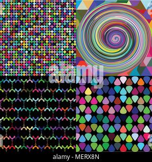 Set of texture of many small brightly colored figures. Vector illustration Stock Vector