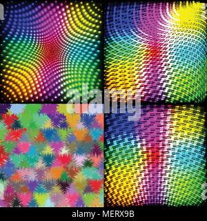Set of texture of many small brightly colored figures. Vector illustration Stock Vector