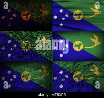 Flag of Christmas Island with old texture. Vector illustration Stock Vector