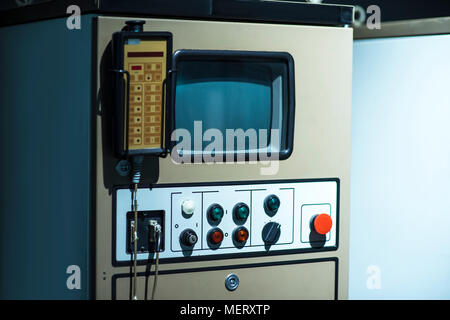 Control panel of a vintage research device Stock Photo