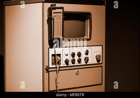 Control panel of a vintage research device Stock Photo