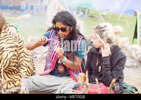 Participants of popular Music Festival Funny Moon in Czech Republic, Europe, July 15, 2017 Stock Photo